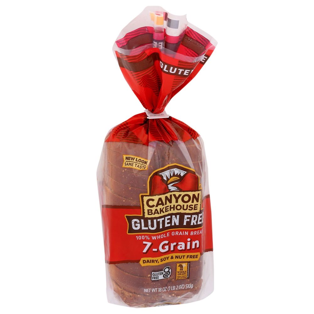 Canyon Bakehouse 100 Percent Whole Grain 7 Grain Sandwich Bread, 18 Ounce Bag -- 6 per case