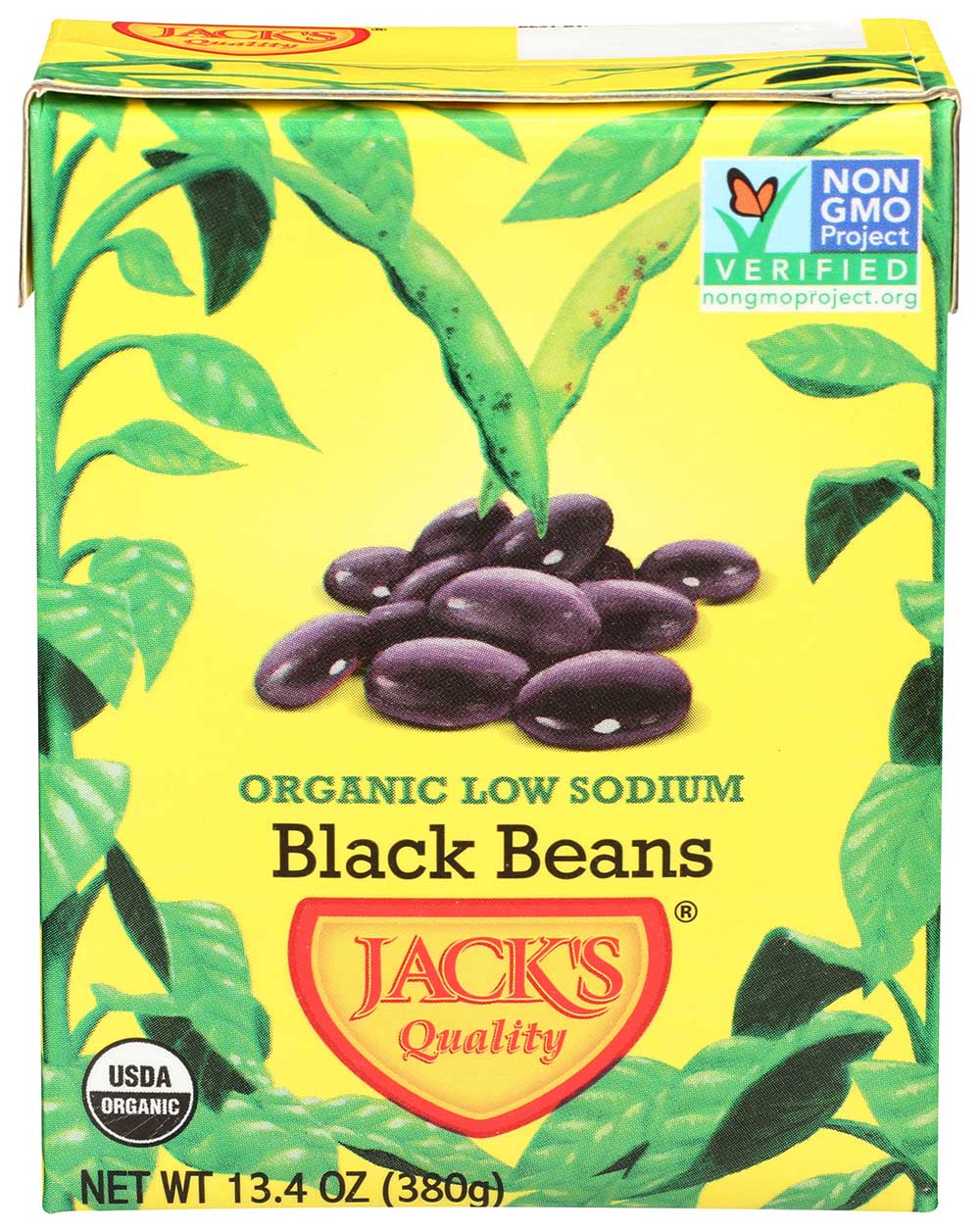 Jack's Quality Organic Low Sodium Black Beans, 13.4 Ounce -- 8 Per Case