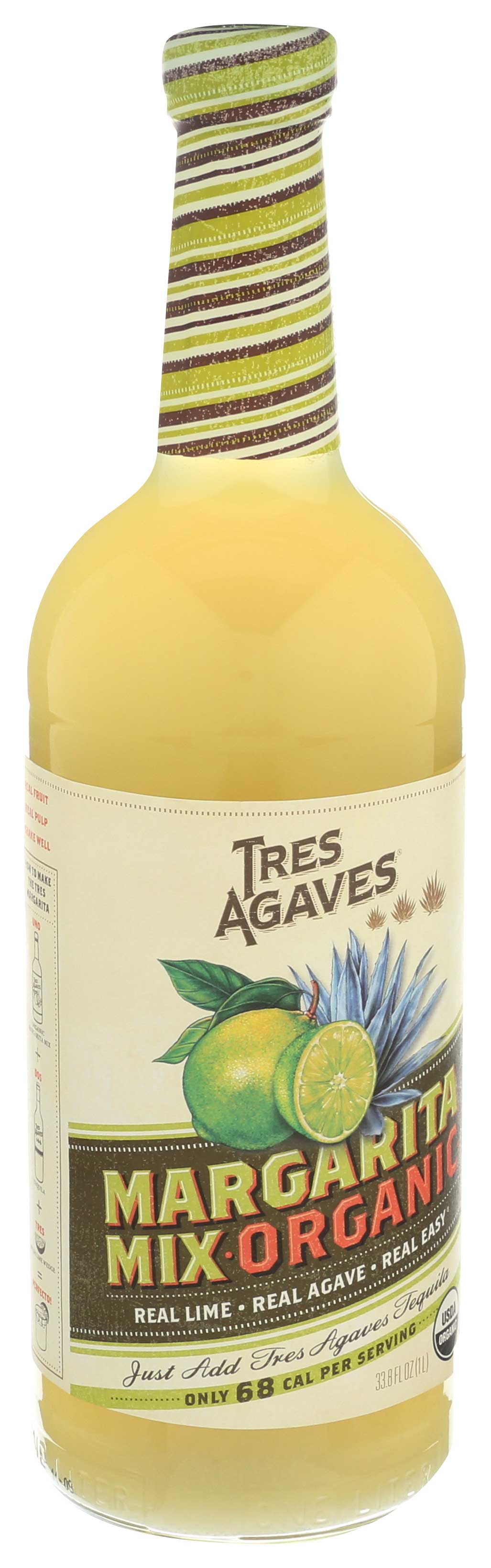 Tres Agaves Organic Lime Margarita Cocktail Mixer, 33.8 Ounce