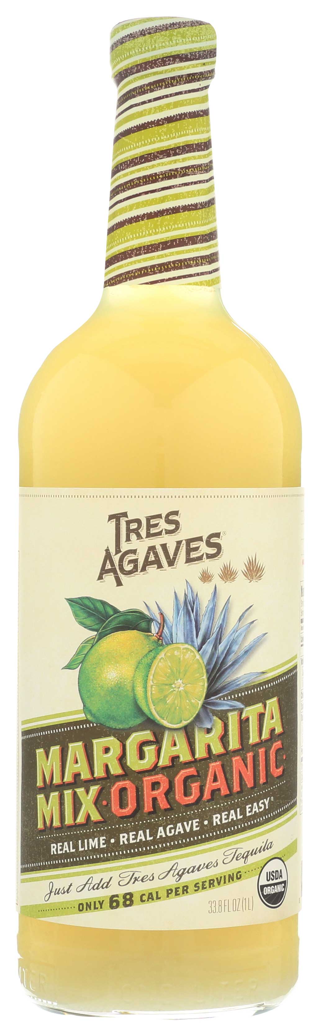 Tres Agaves Organic Lime Margarita Cocktail Mixer, 33.8 Ounce