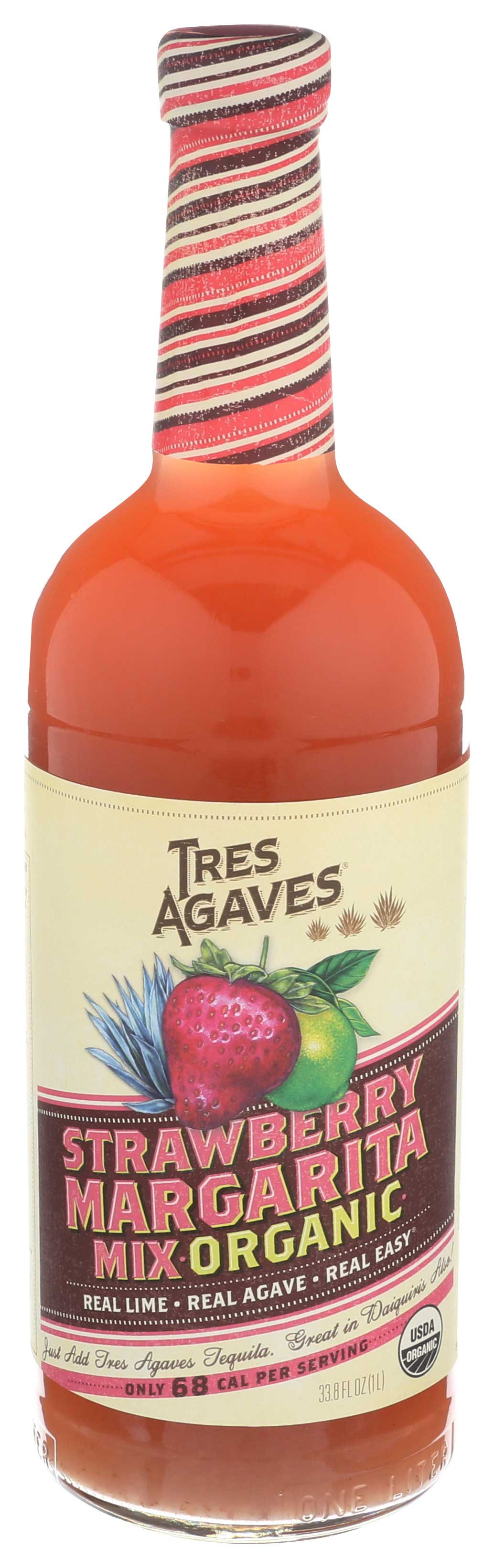 Tres Agaves Organic Strawberry Margarita Mix, 33.8 Fluid Ounce -- 12 Per Case