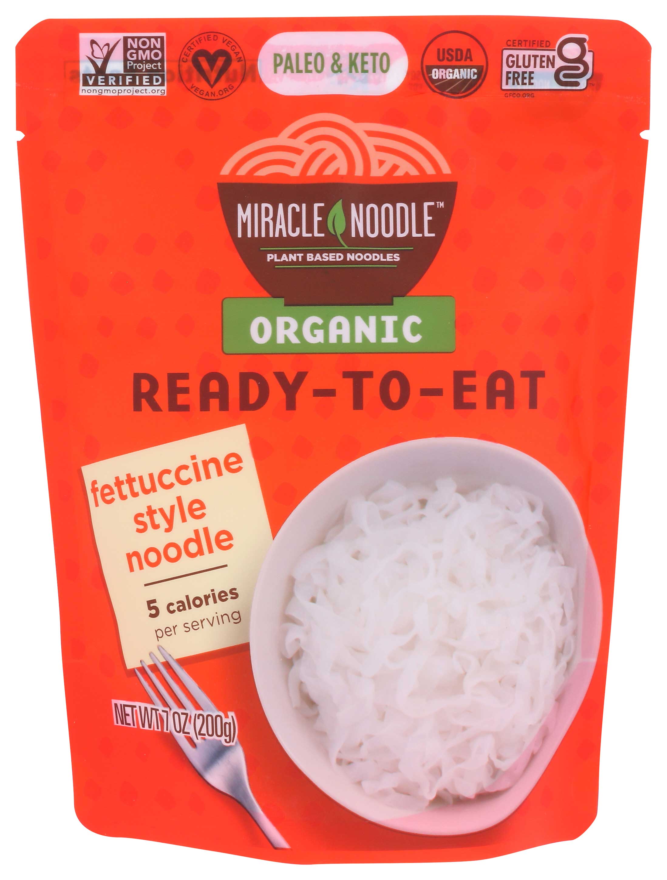 Miracle Noodle Organic Fettuccine Noodles, 7 Ounce -- 6 Per Case
