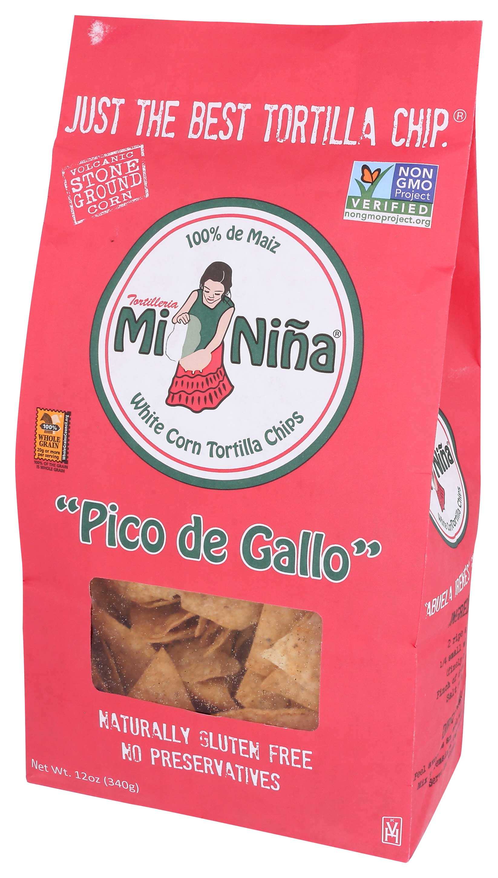 Mi Nina Pico De Gallo Tortilla Chips, 12 Ounce -- 9 per case