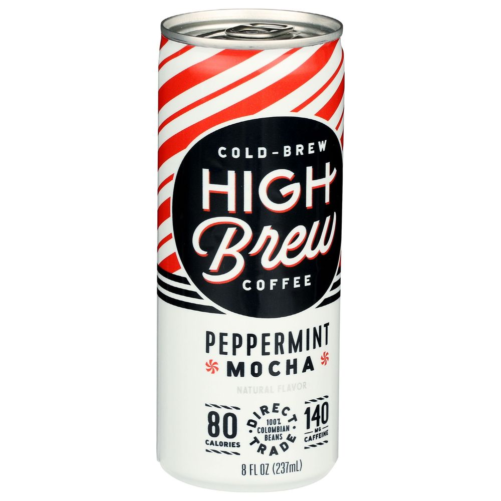 High Brew Holiday Peppermint Mocha Coffee, 8 Fluid Ounce -- 12 Per Case