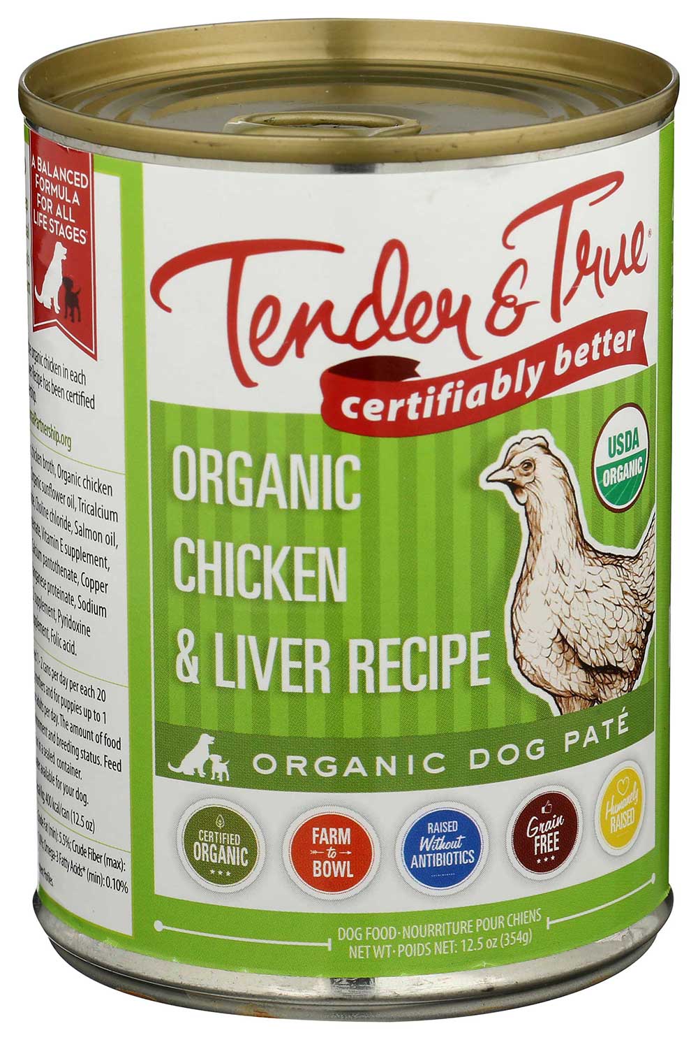 Tender and True Chicken Liver Wet Dog Food Case FoodServiceDirect