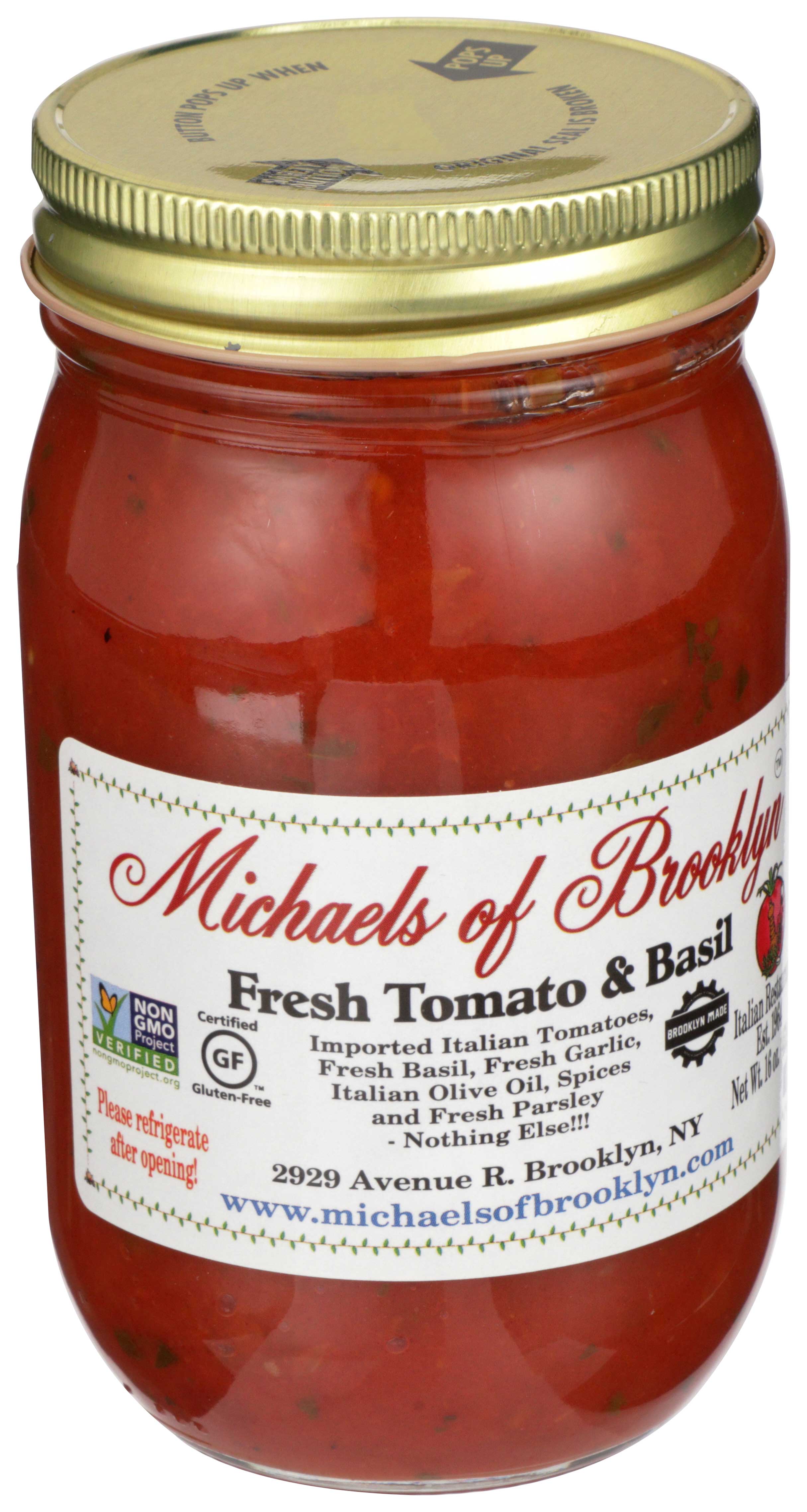 Michael's Of Brooklyn Tomato And Basil Pasta Sauce, 16 Ounce -- 6 Per Case
