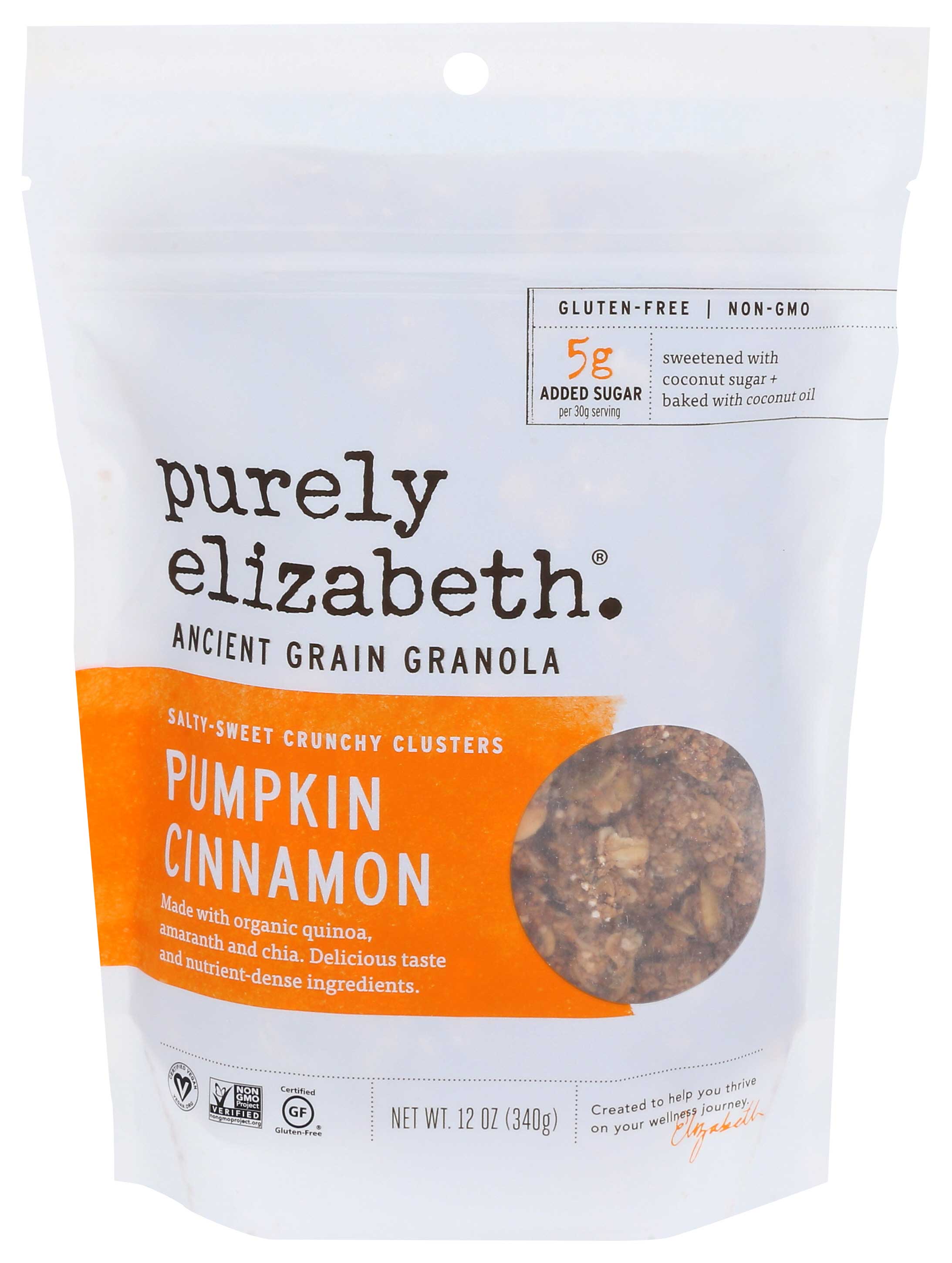 Purely Elizabeth Organic Pumpkin Fig Ancient Grain Granola Cereal, 12 Ounce -- 6 per case.