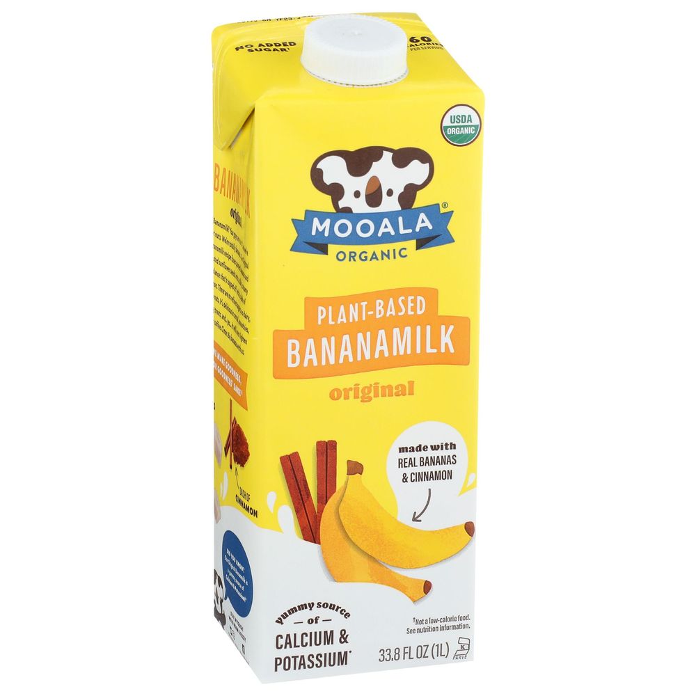 Mooala Organic Plant Based Original Banana Milk, 32 Fluid Ounce -- 6 Per Case