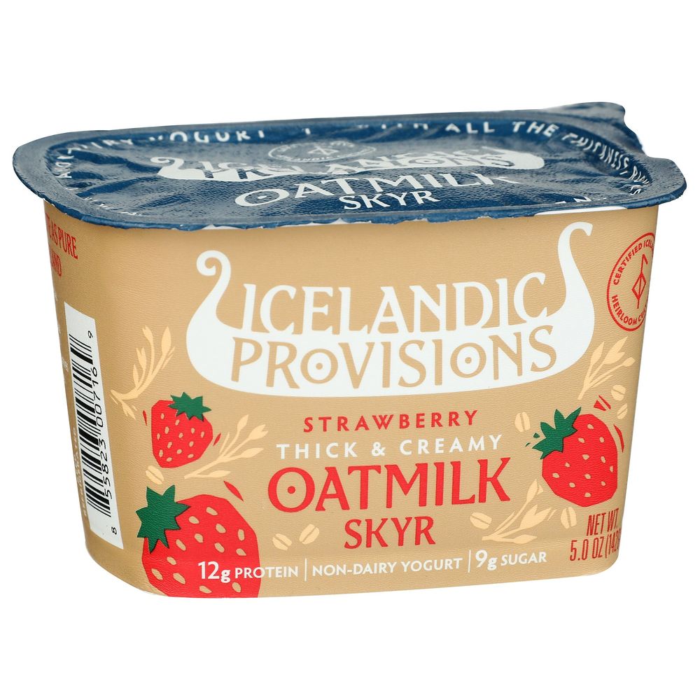 Icelandic Provisions Strawberry Thick And Creamy Oatmilk Skyr, 5 Ounce -- 12 Per Case