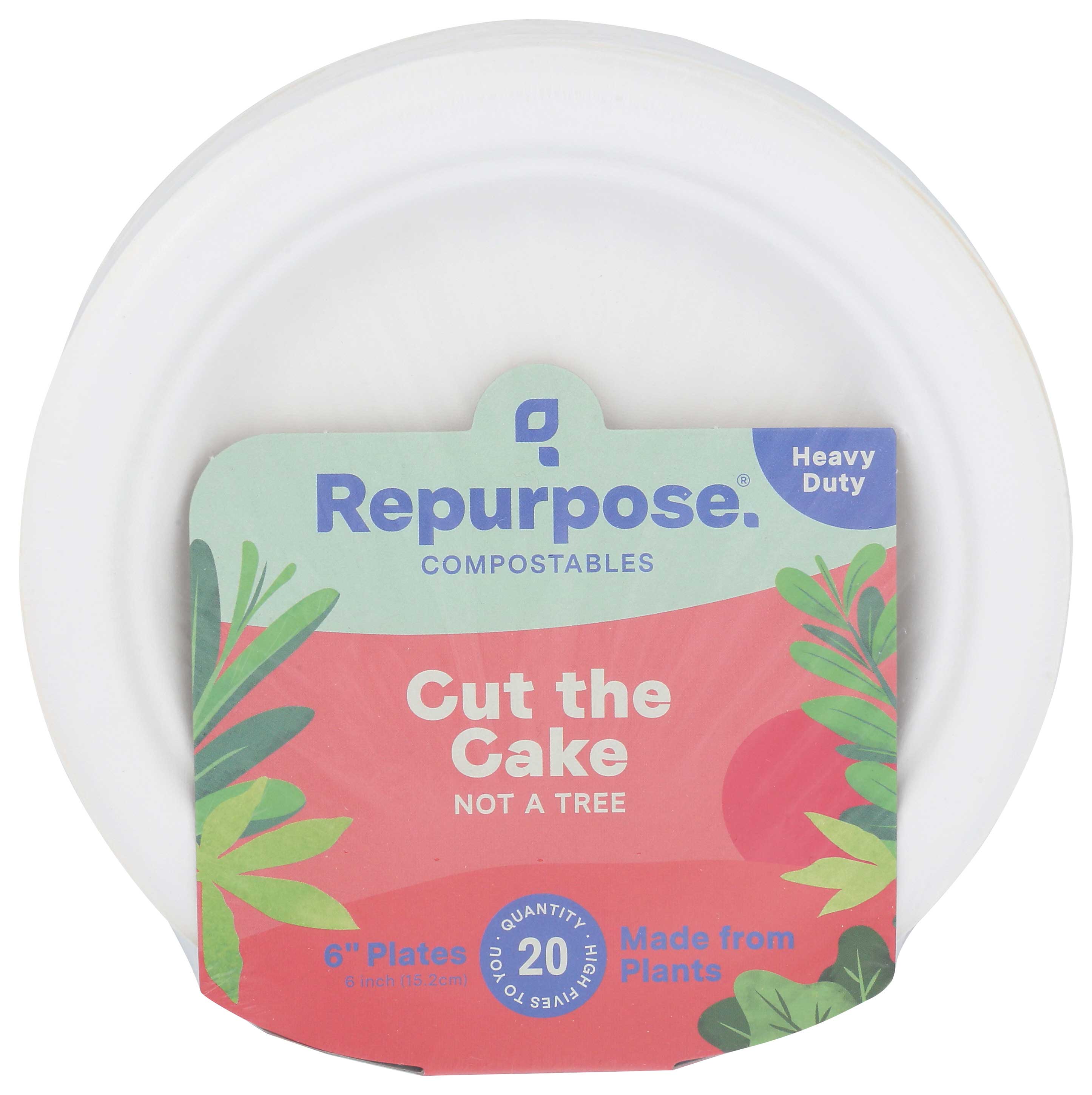 Repurpose Bagasse Heavy Duty Compostable Plate, 6 Inch, 20 Count -- 24 Per Case