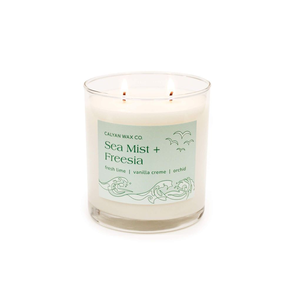 Calyan Wax Sea Mist Plus Freesia Glass Tumbler Soy Candle, 8.8 Ounce -- 6 Per Case