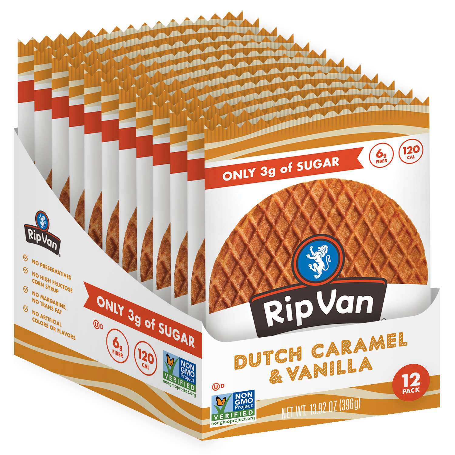 Rip Van Singles Low Sugar Dutch Caramel And Vanilla Wafel, 1.16 Ounce -- 48 Per Case