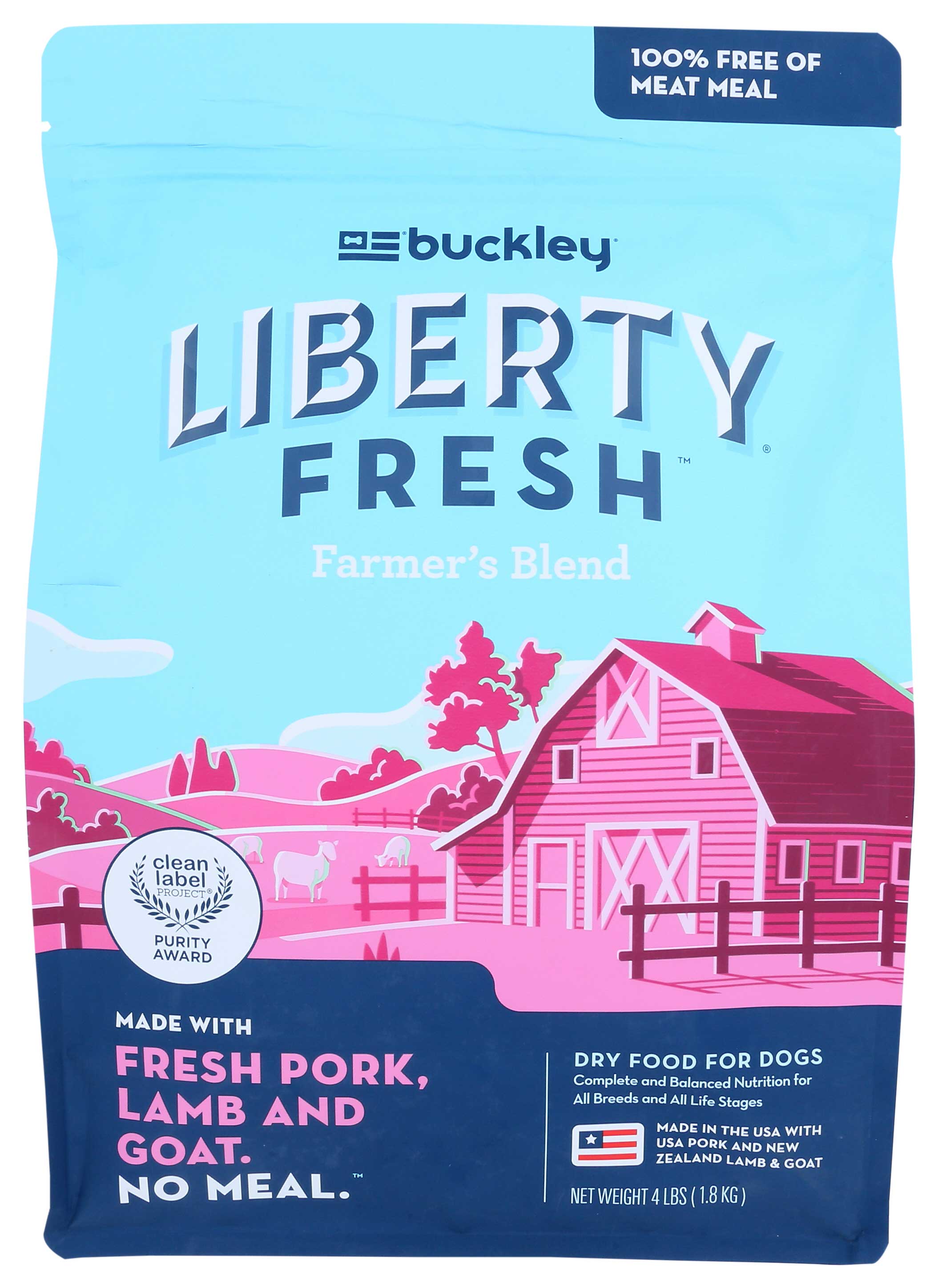Buckley Liberty Fresh Farmers Blend Recipe Dry Dog Food 4 Pound 6 per case