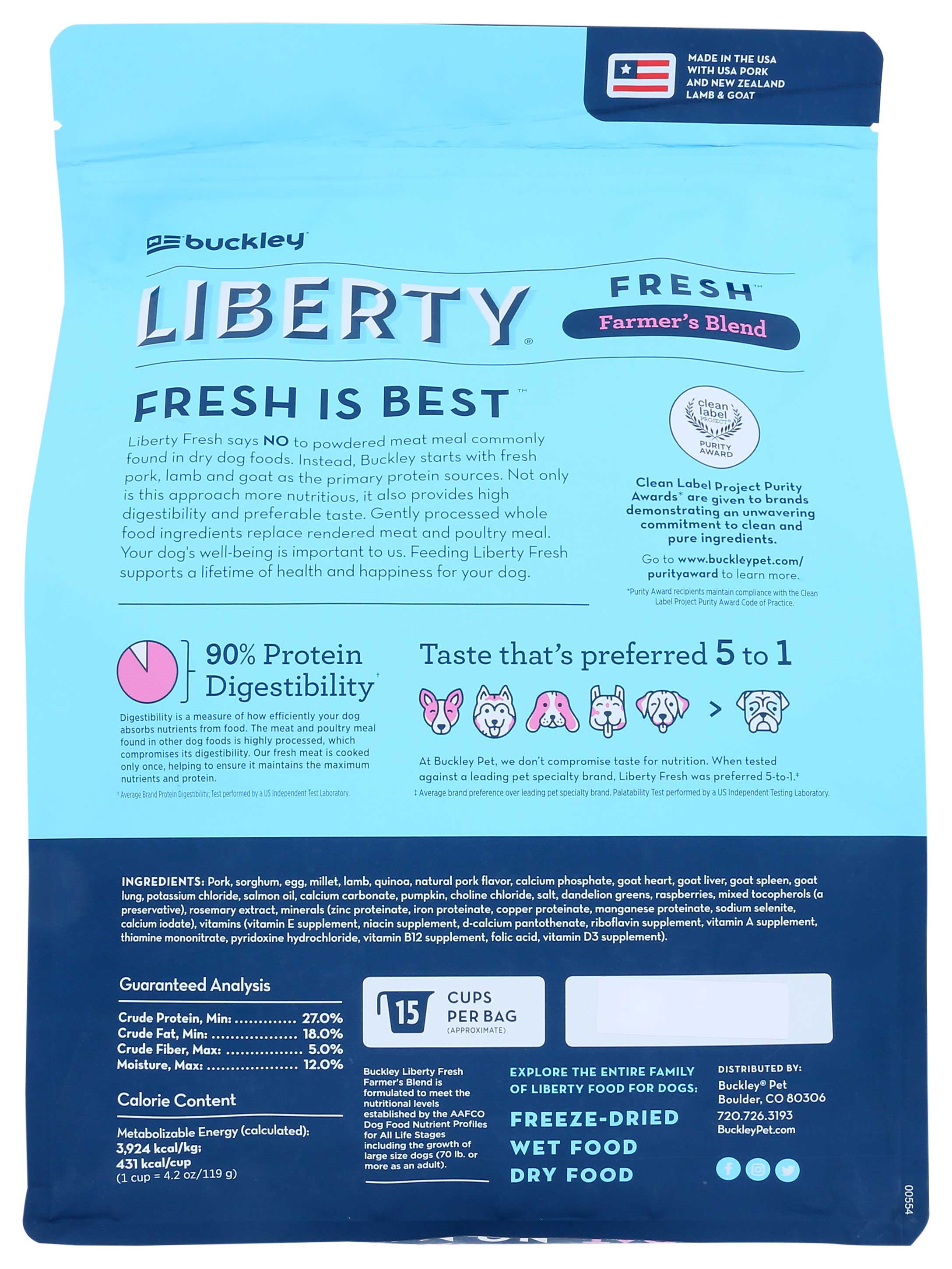 Buckley liberty fresh dog food clearance
