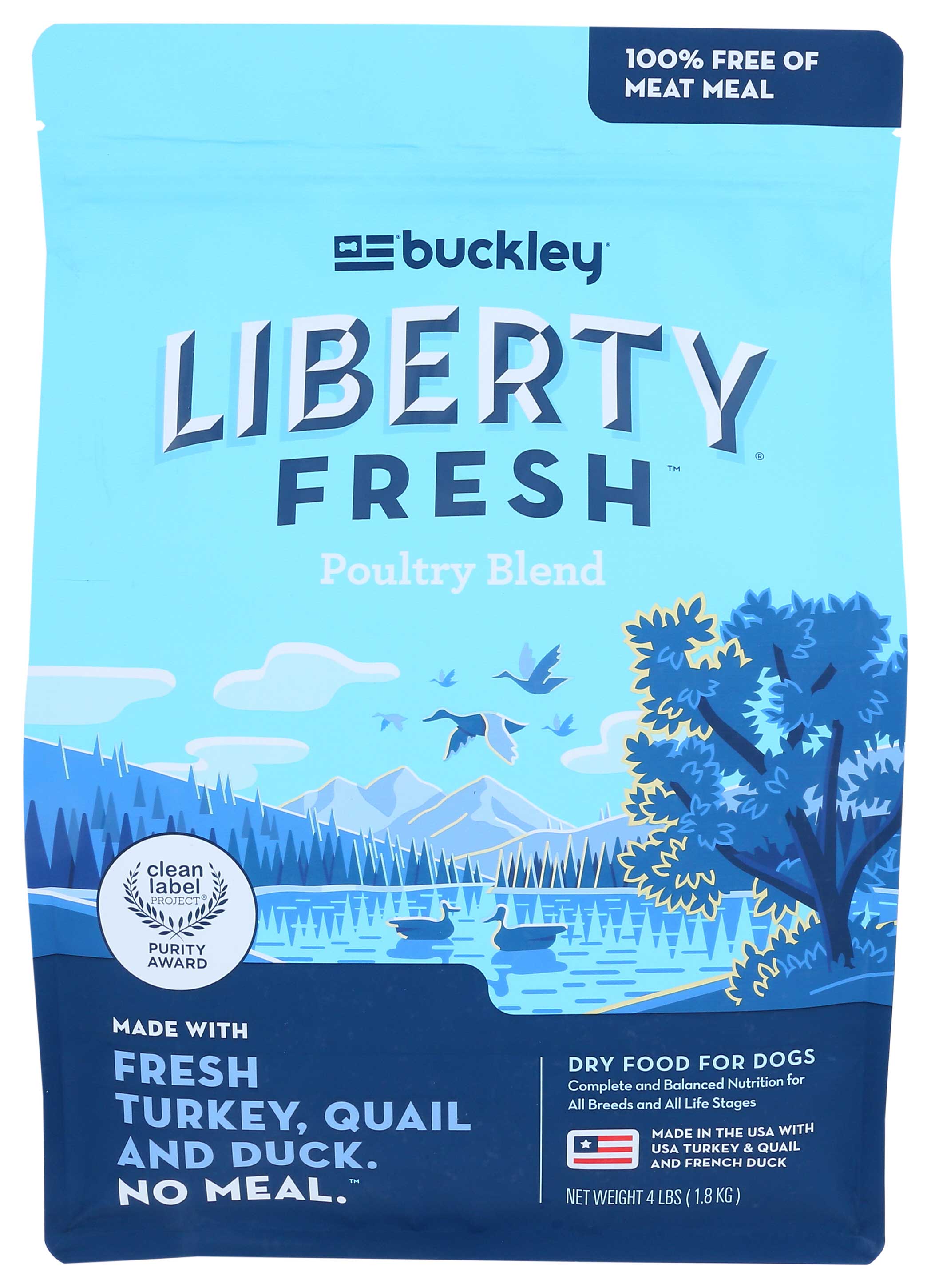 Buckley Liberty Fresh Poultry Blend Recipe Dry Dog Food, 4 Pound -- 6 Per Case