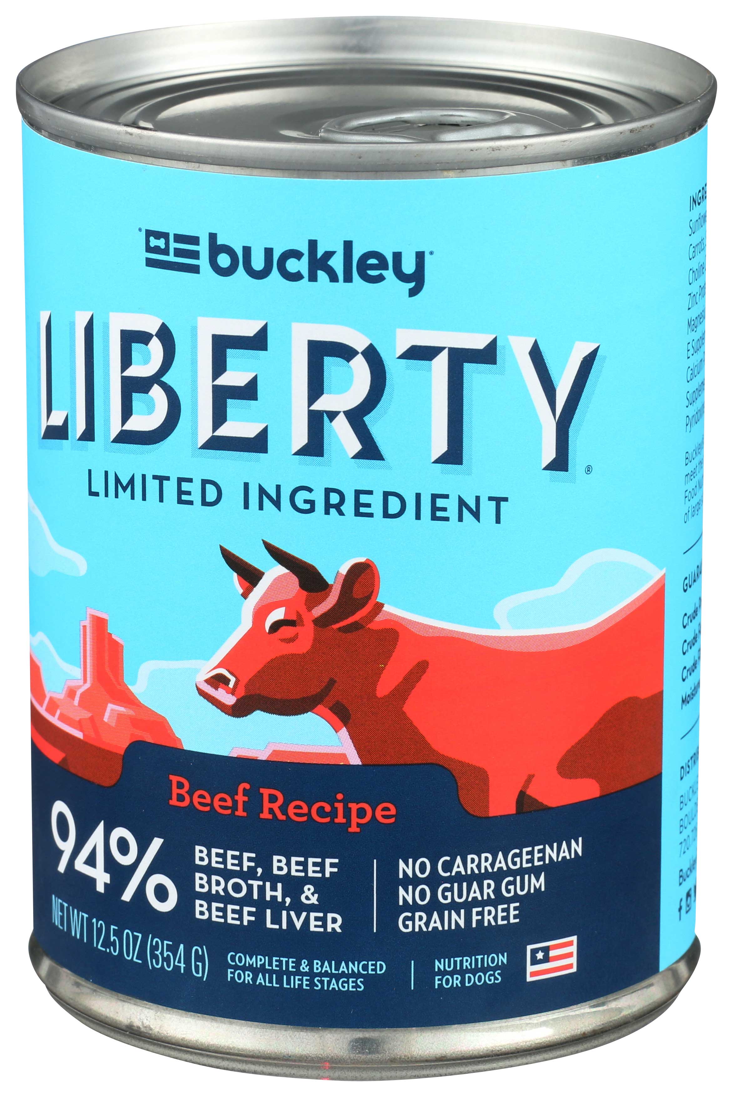 Buckley Liberty Beef Recipe Canned Wet Dog Food Case FoodServiceDirect