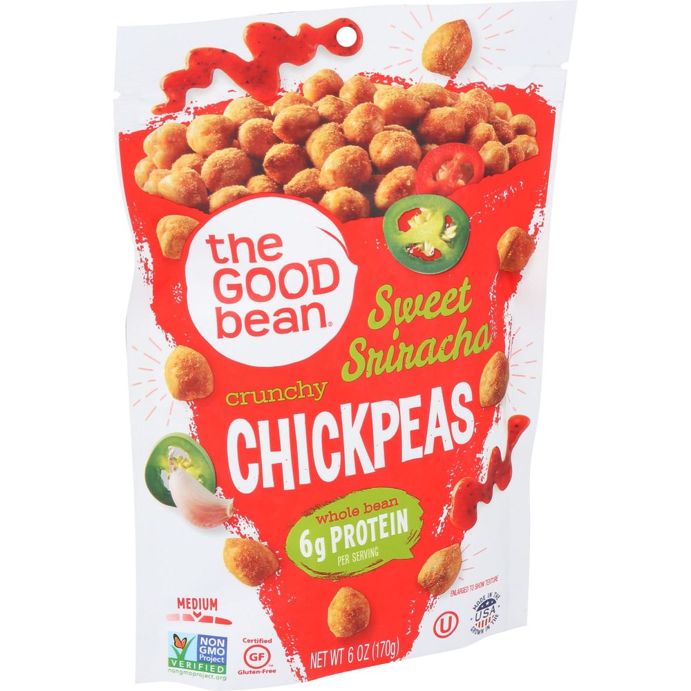 The Good Bean Sweet Sriracha Crunchy Chickpeas Snacks, 6 Ounce -- 6 Per Case