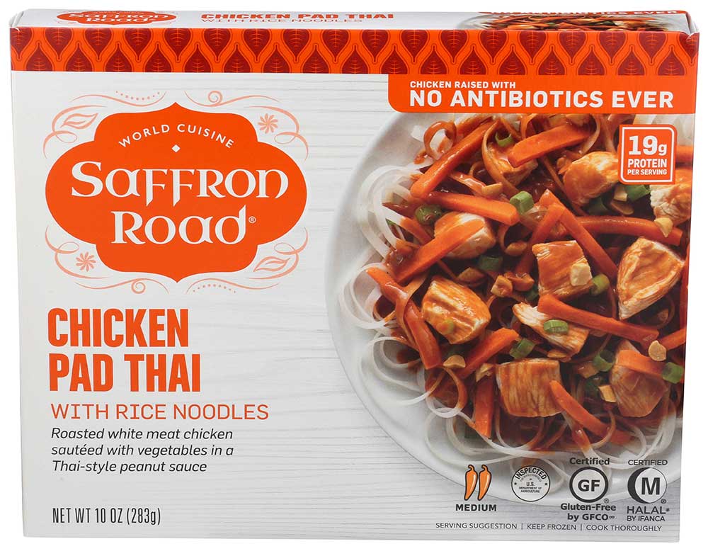 Saffron Road Chicken Pad Thai With Rice Noodles, 10 Ounce -- 8 Per Case