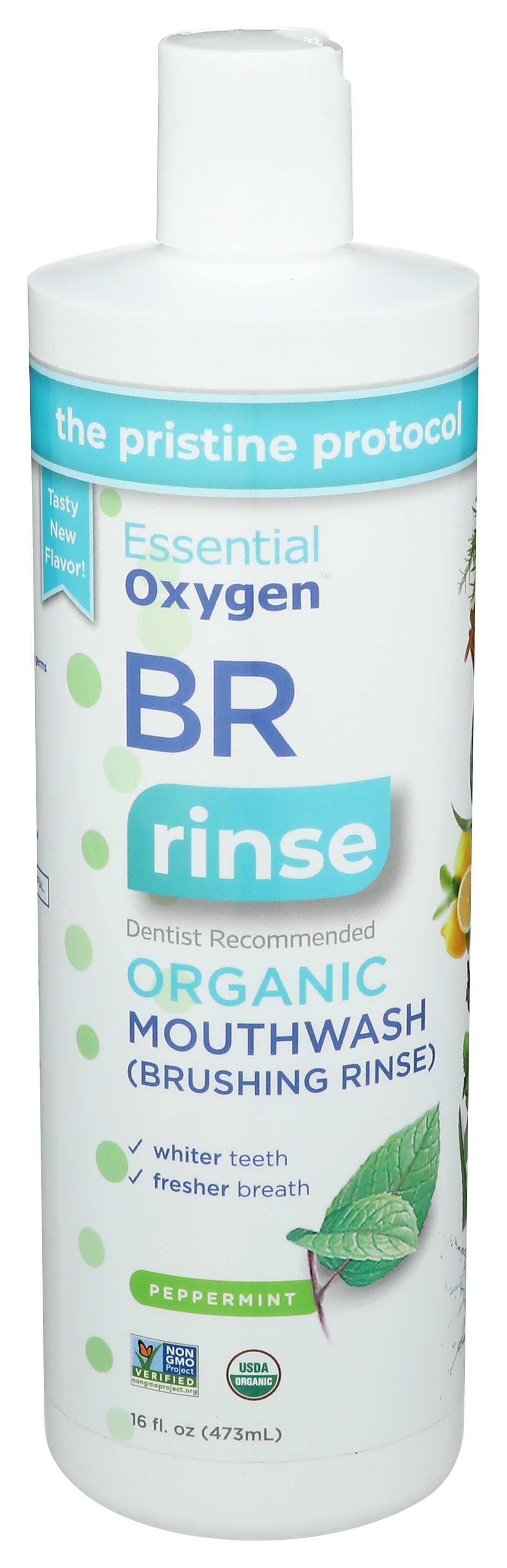 Essentialoxygen Organic Peppermint Mouthwash, 16 Fluid Ounce