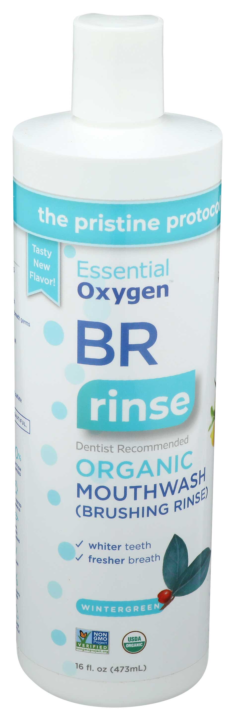 Essentialoxygen Organic Wintergreen Brushing Rinse, 16 Fluid Ounce