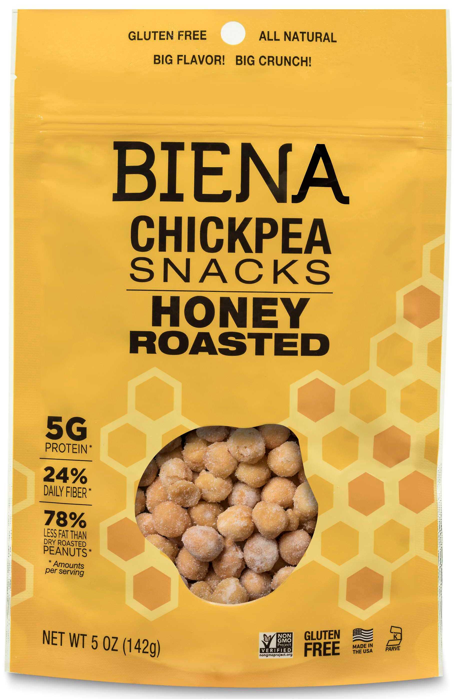 Biena Honey Roasted Chickpea Snacks, 5 Ounce -- 8 Per Case