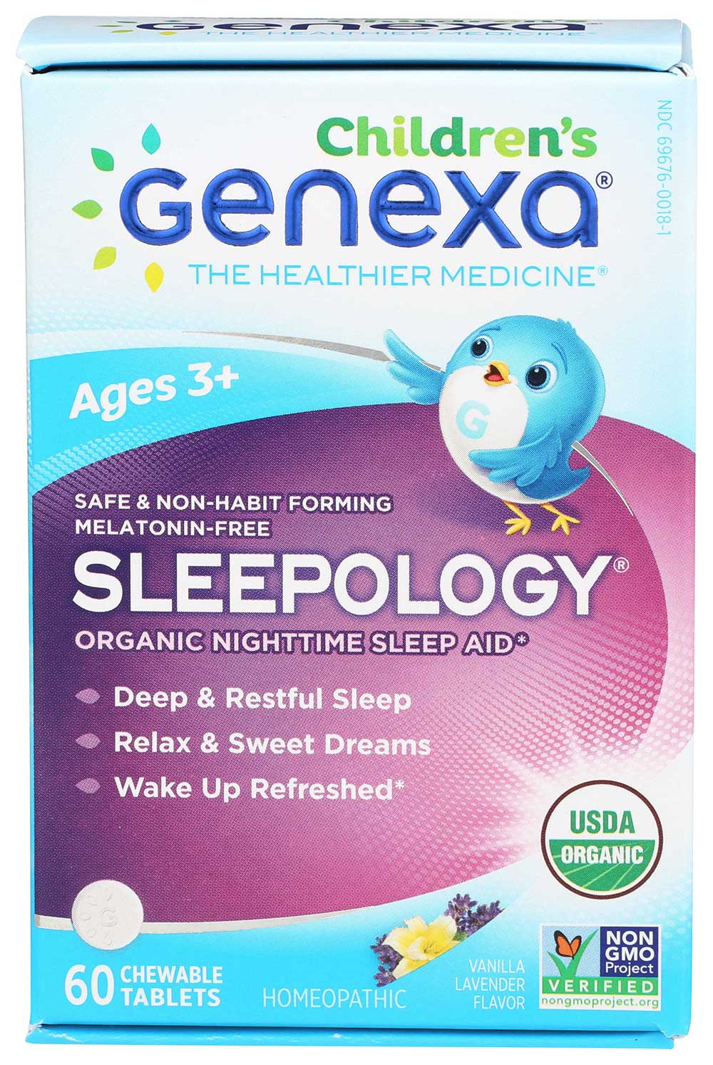 Genexa Organic Vanilla Lavender Sleepology Chewable Tablet For Children, 60 Count