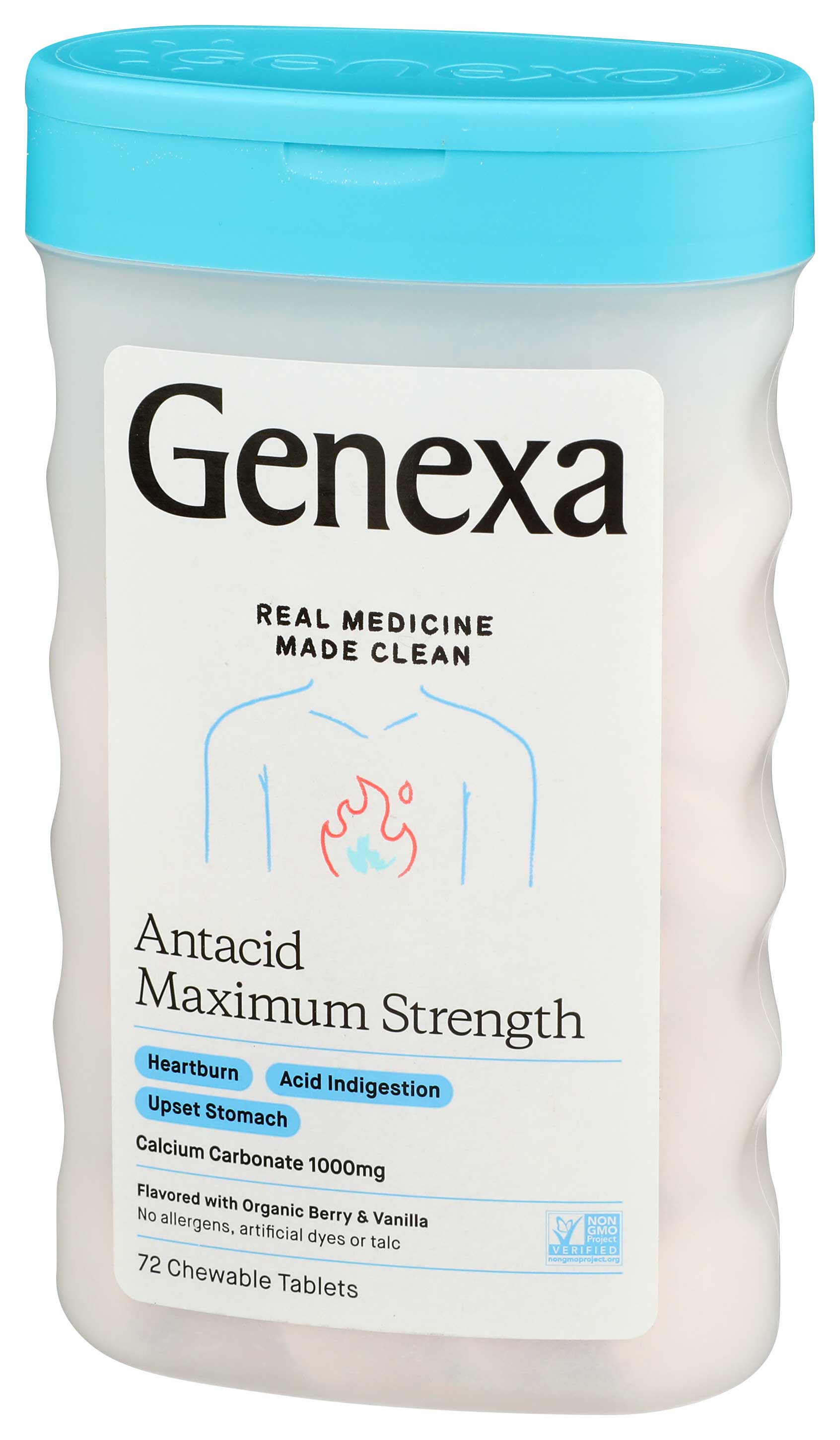 Genexa Heartburn Fix Organic Berry and Vanilla Flavor Chewable