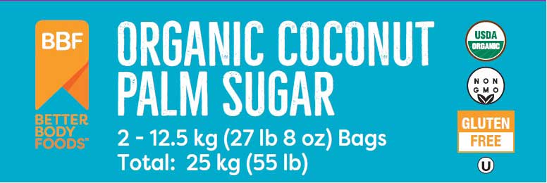 Betterbody Foods Organic Coconut Sugar, 55 Pound