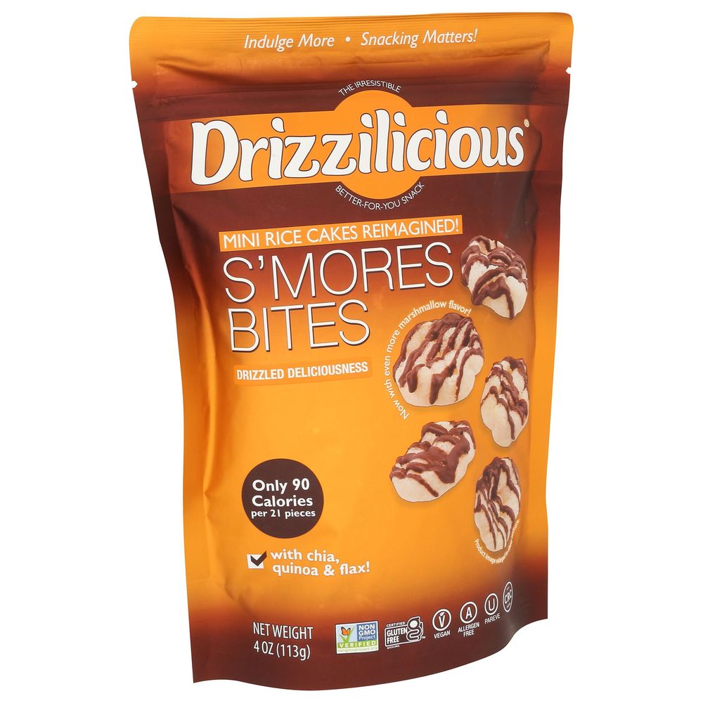 Drizzilicious Smores Mini Rice Cake Bites With Dark Chocolate Drizzle, 4 Ounce -- 12 Per Case