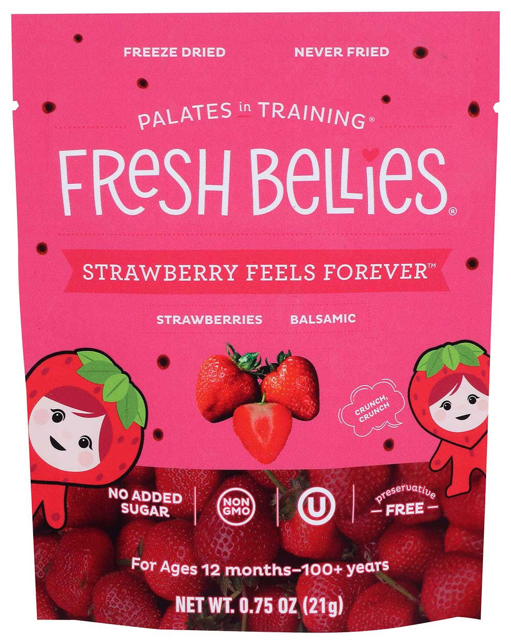 Fresh Bellies Strawberry Feels Forever Toddler Snack, 0.75 Ounce -- 6 Per Case