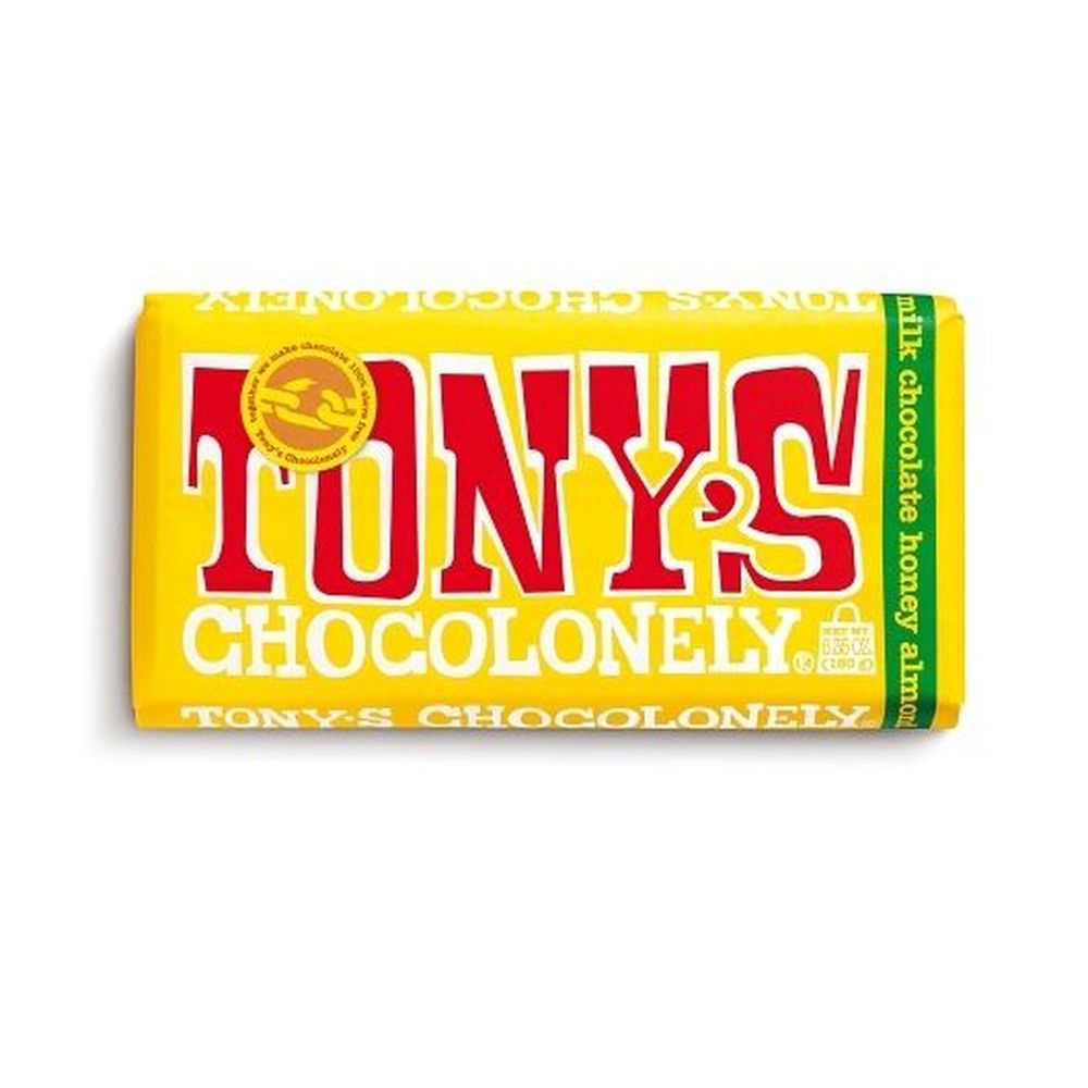 Tony's Chocolonely 32 Percent Milk Chocolate With Honey Almond Nougat, 6.35 Ounce -- 15 Per Case