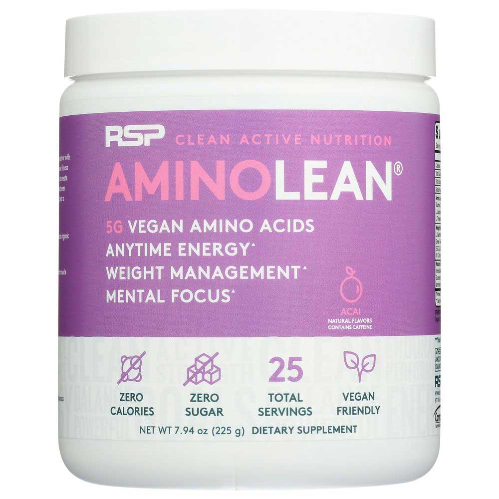 Rsp Aminolean Acai Vegan Pre Workout Powder, 7.94 Ounce