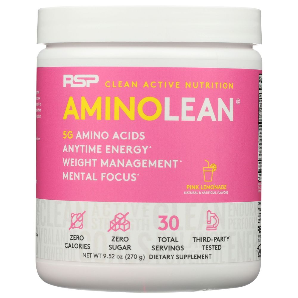 Rsp Aminolean Pink Lemonade Pre Workout Powder, 9.52 Ounce