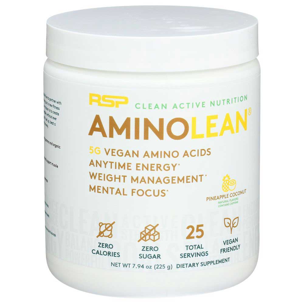 Rsp Aminolean Pineapple Coconut Vegan Pre Workout Powder, 7.94 Ounce