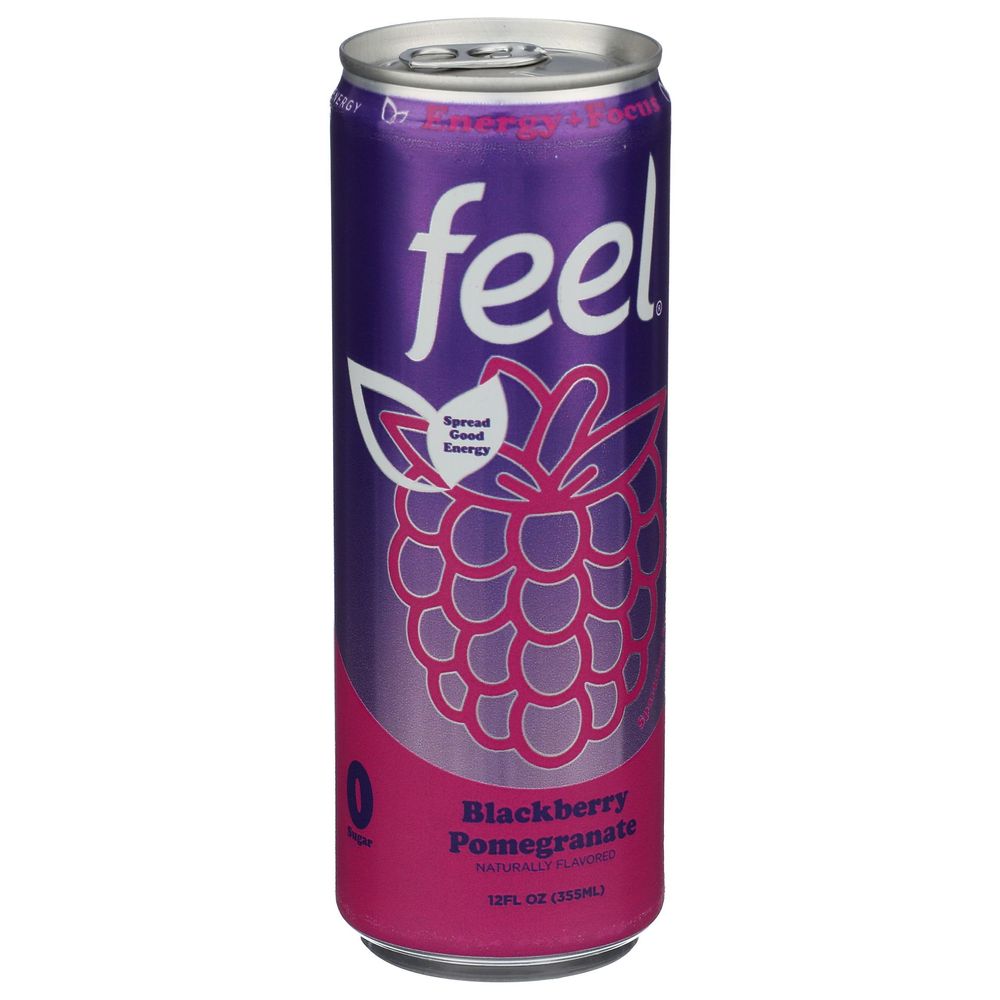 Feel Natural Energy Blackberry Pomegranate Caffeinated Sparkling Energy Drink, 12 Fluid Ounce -- 12 Per Case