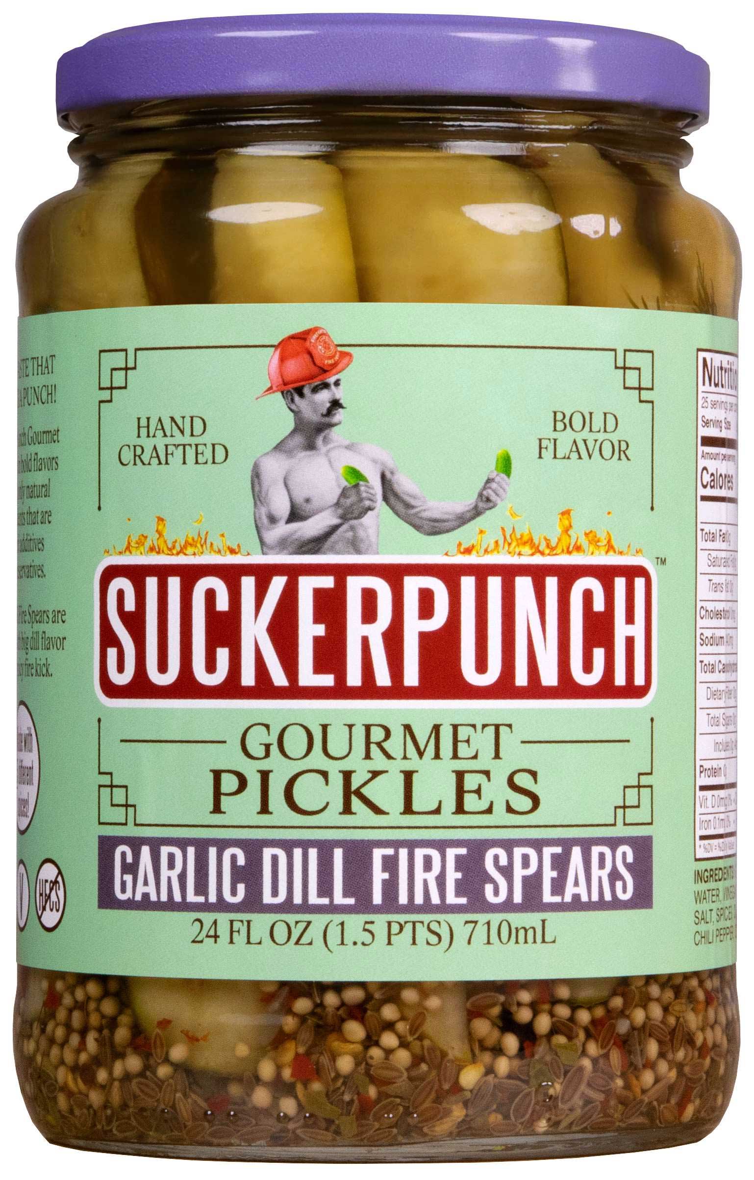 Sucker Punch Garlic Dill Fire Spears Pickle 24 Ounce 6 per case