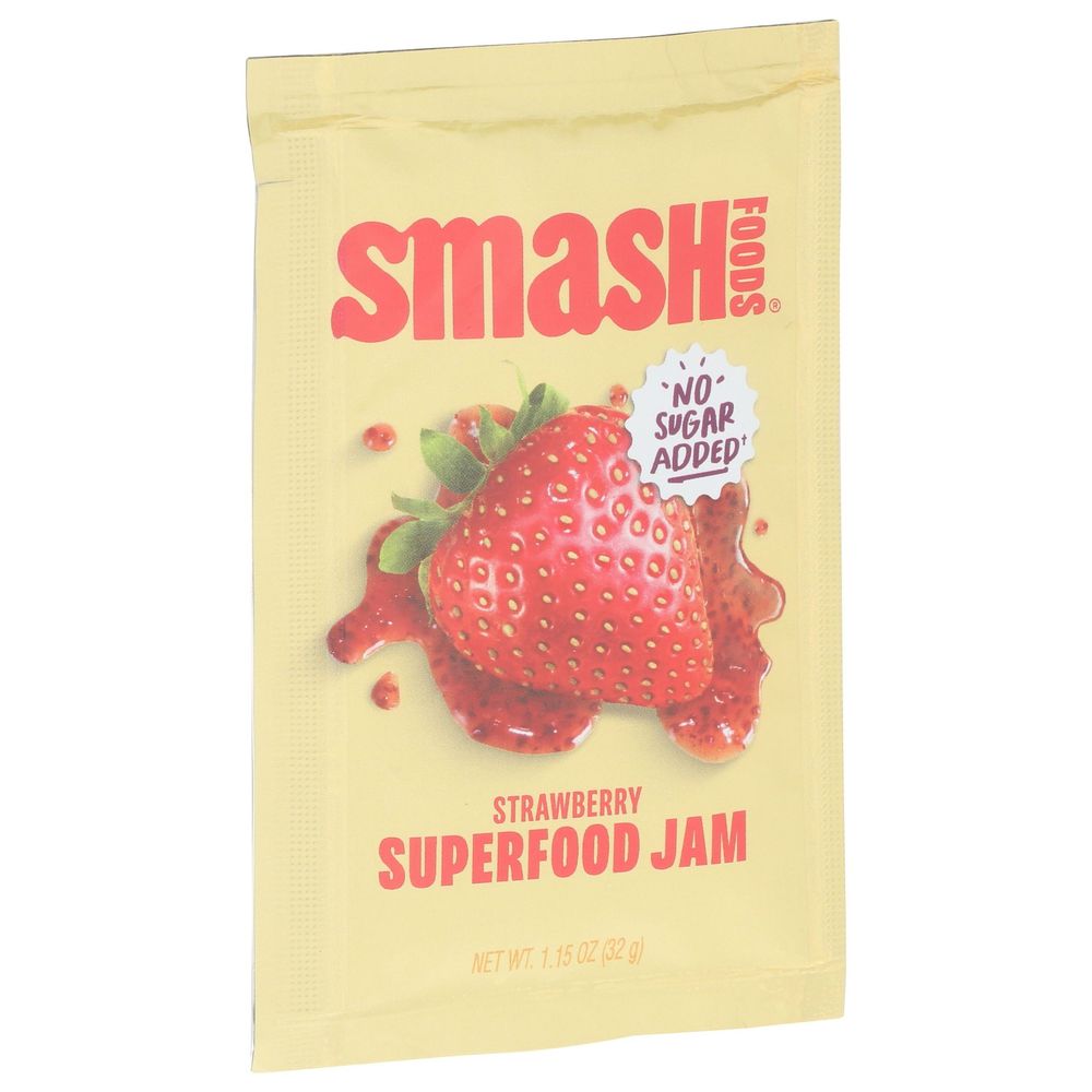 Smash Foods Strawberry Squeezable Superfood Jam, 1.15 Ounce -- 10 Per Case