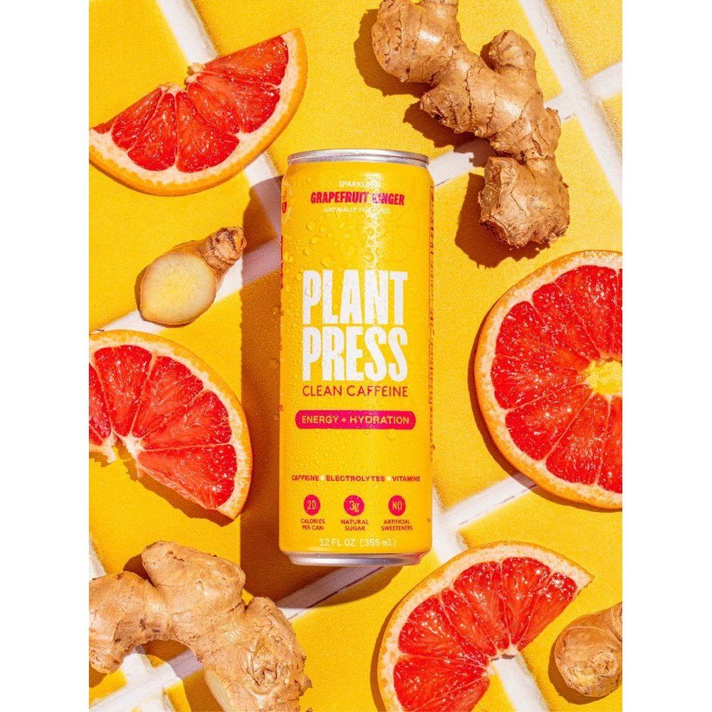 Plant Press Sparkling Grapefruit Ginger Beverage, 12 Fluid Ounce -- 12 Per Case