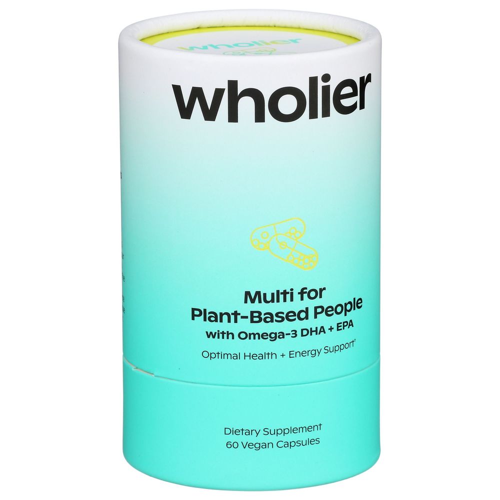 Wholier Multi Vitamin For Plant-based People Vegan Capsules, 60 Count