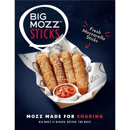 Big Mozz Fresh Garlic Parsley And Romano Cheese Coated Mozzarella Stick, 2 Pound -- 6 Per Case
