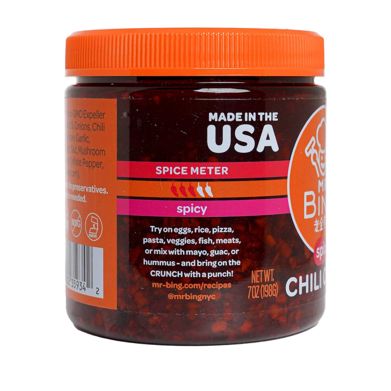 Mr. Bing Foods Spicy Chili Crisp, 7 Ounce -- 6 Per Case