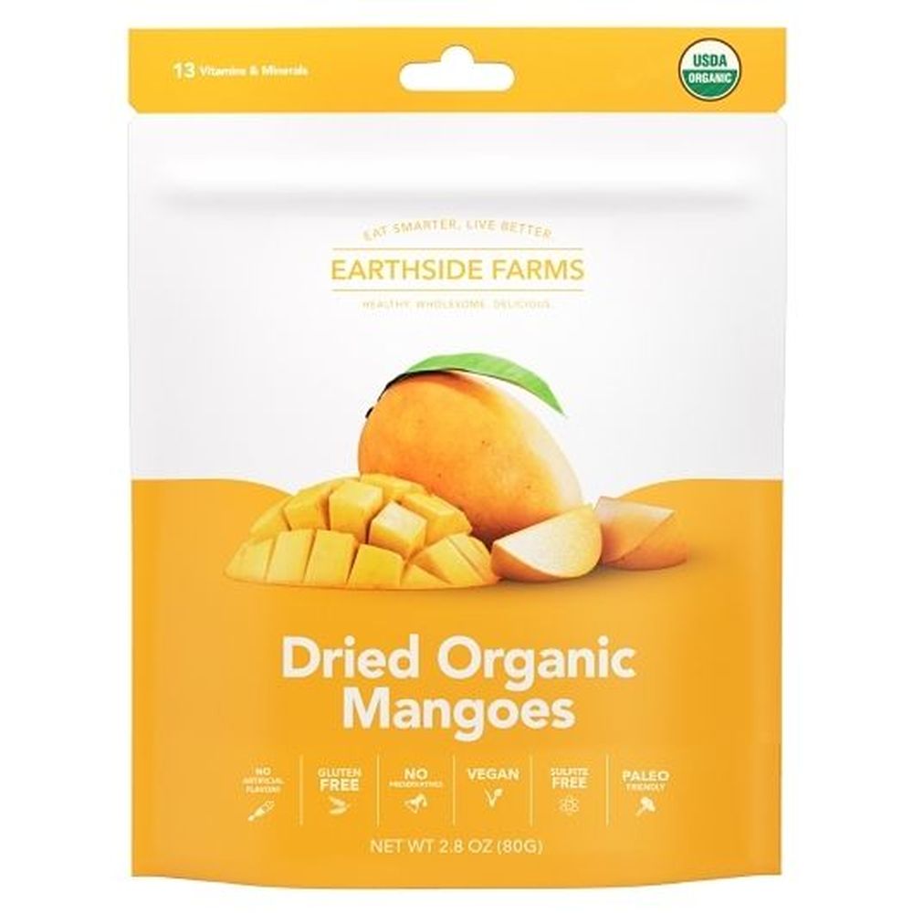 Earthside Farms Dried Organic Mangoes, 2.8 Ounce -- 6 Per Case
