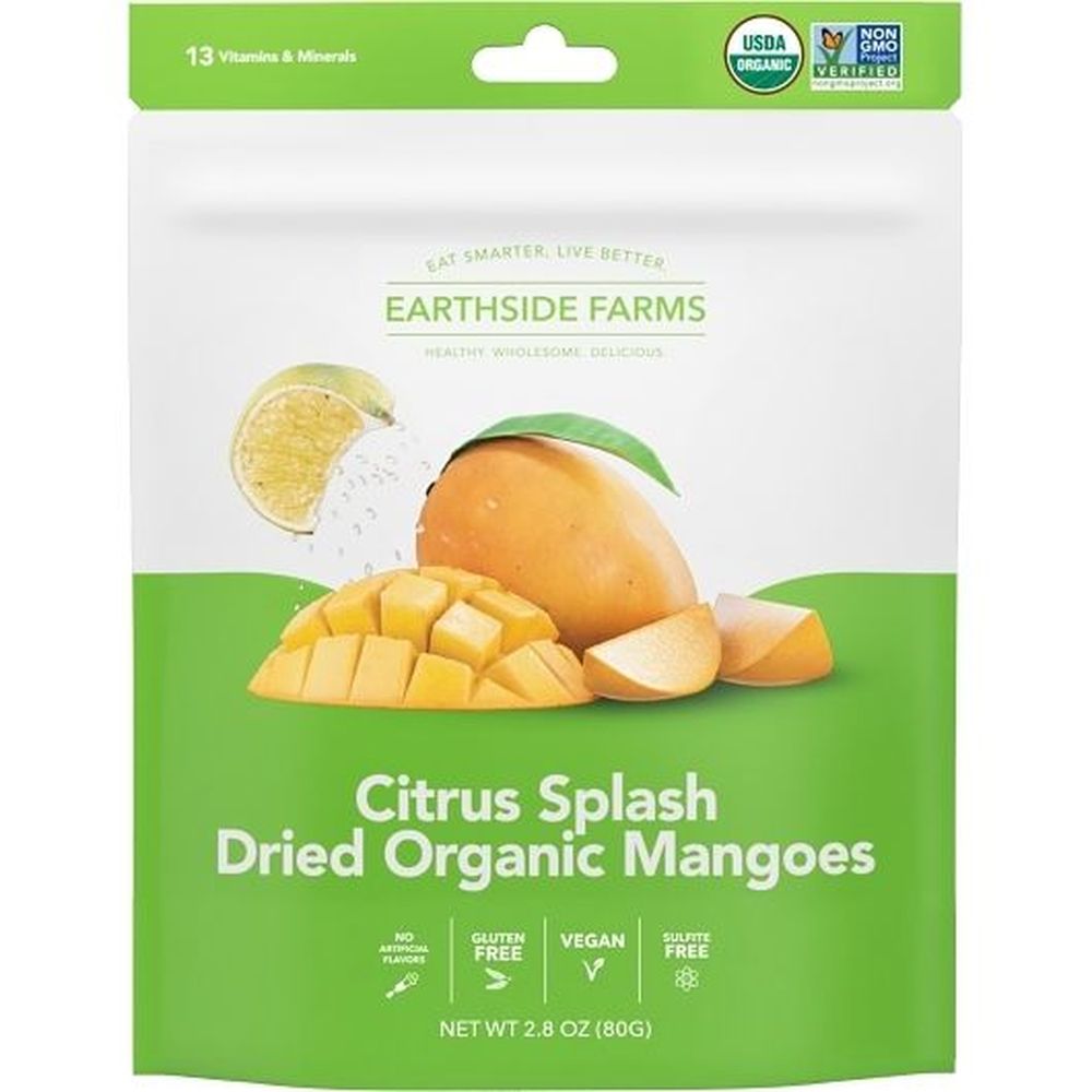 Mangos Orgánicos Deshidratados Citrus Splash Earthside Farms, 2.8 Onzas -- 6 Por Caja
