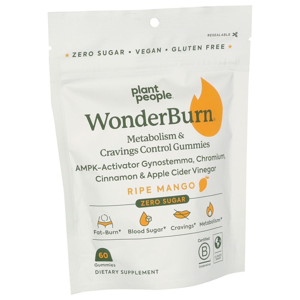 Plant People Ripe Mango Wonderburn Gummies, 60 Count