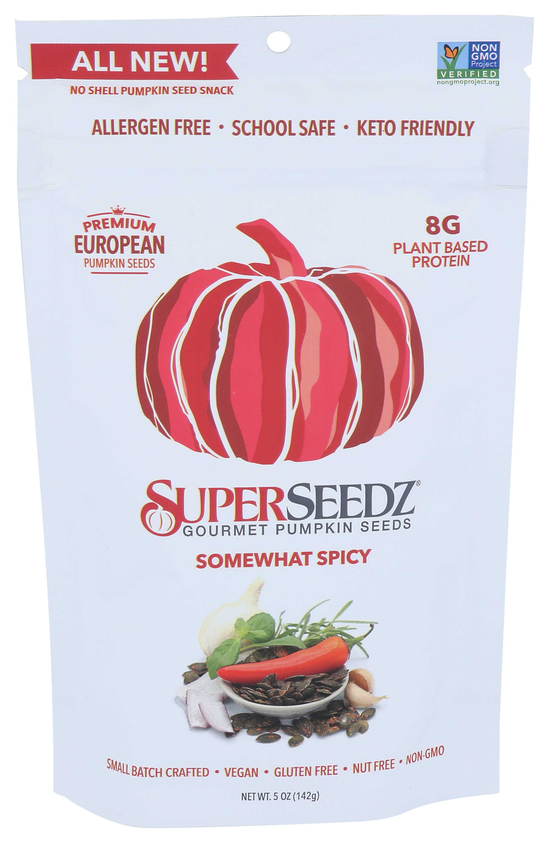 Superseedz Somewhat Spicy Pumpkin Seeds, 5 Ounce -- 6 Per Case