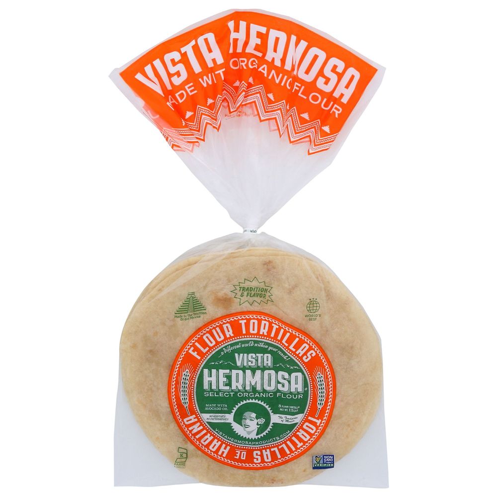 Vista Hermosa 7 Inch Organic Flour Tortillas, 12 Ounce -- 12 Per Case