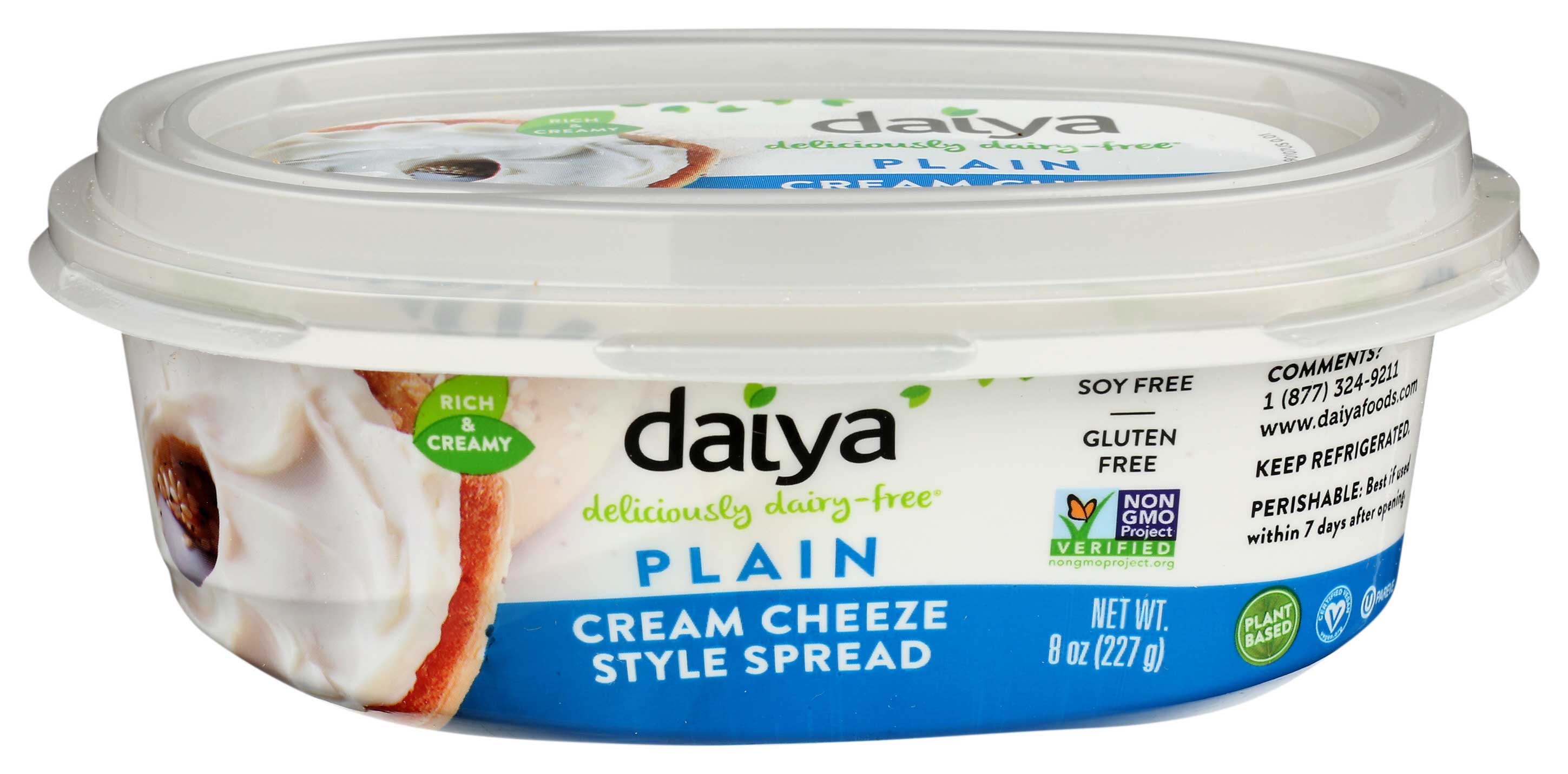 Daiya Deliciously Dairy Free Plain Cream Cheeze Style Spread 8 Ounce 6 Per Case 