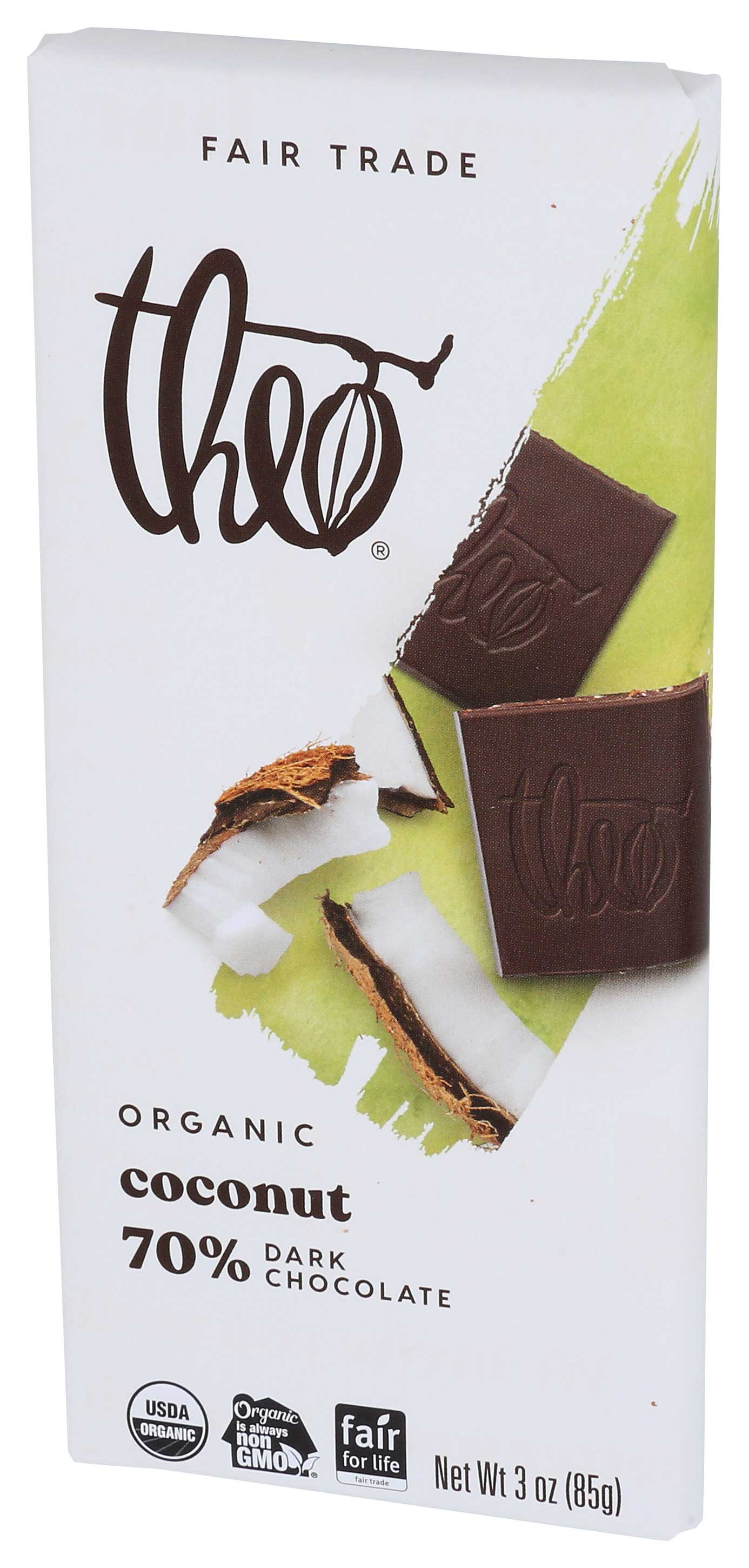 Theo Chocolate Organic Toasted Coconut 70 Percentage Dark