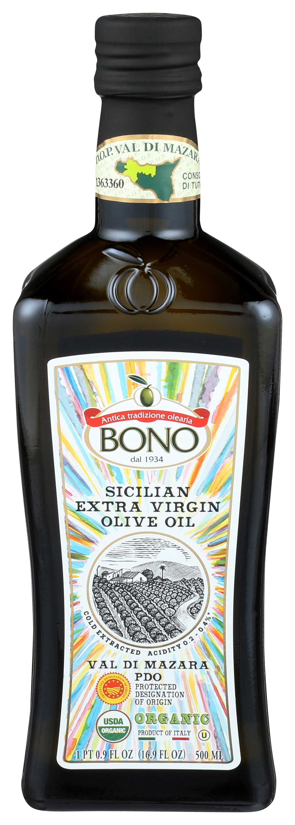 Bono 100 Percent Organic Val Di Mazara Extra Virgin Olive Oil