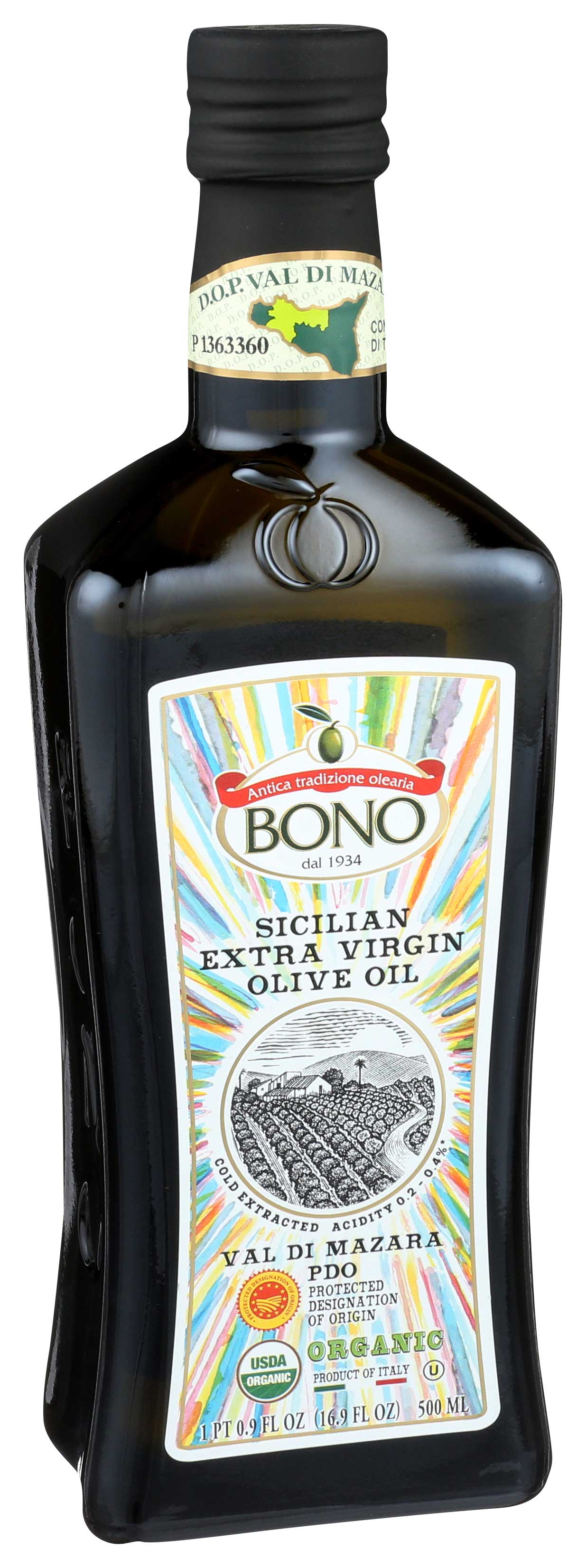 Bono 100 Percent Organic Val Di Mazara Extra Virgin Olive Oil